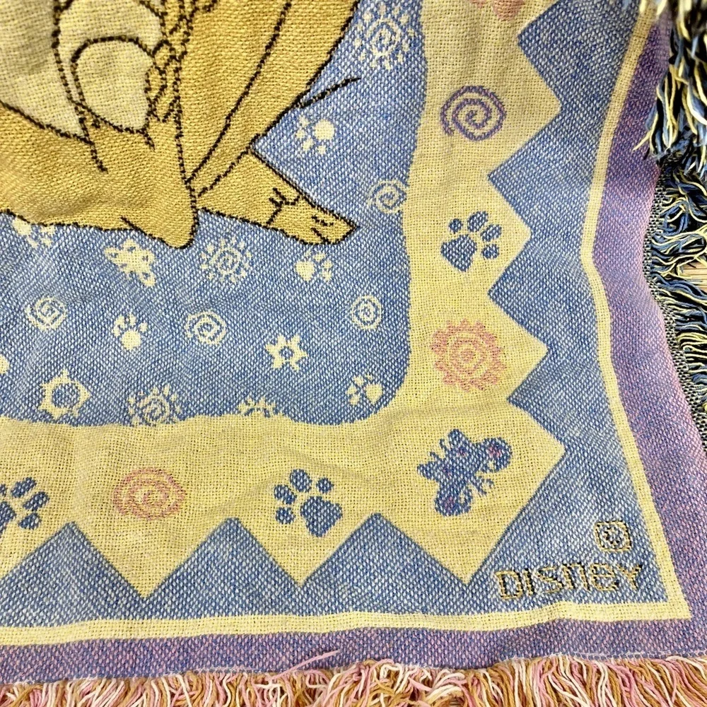 Vintage Disney Lion King Cub Simba Throw Blanket Tapestry Pastel Colors